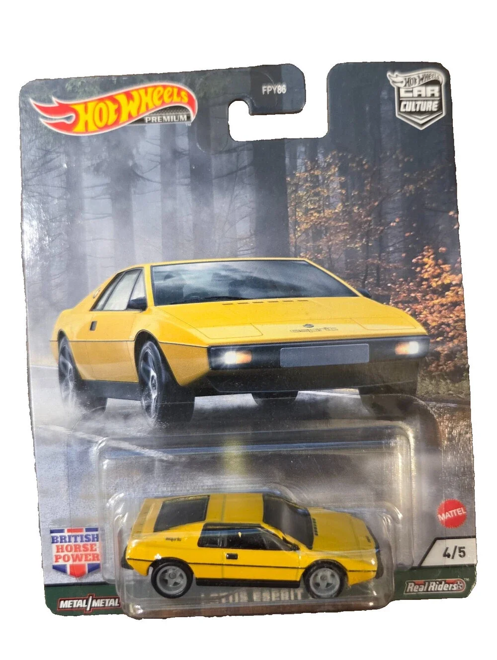 Hot Wheels Premium Car Culture Lotus Esprit S1 British Horse Power Real Riders